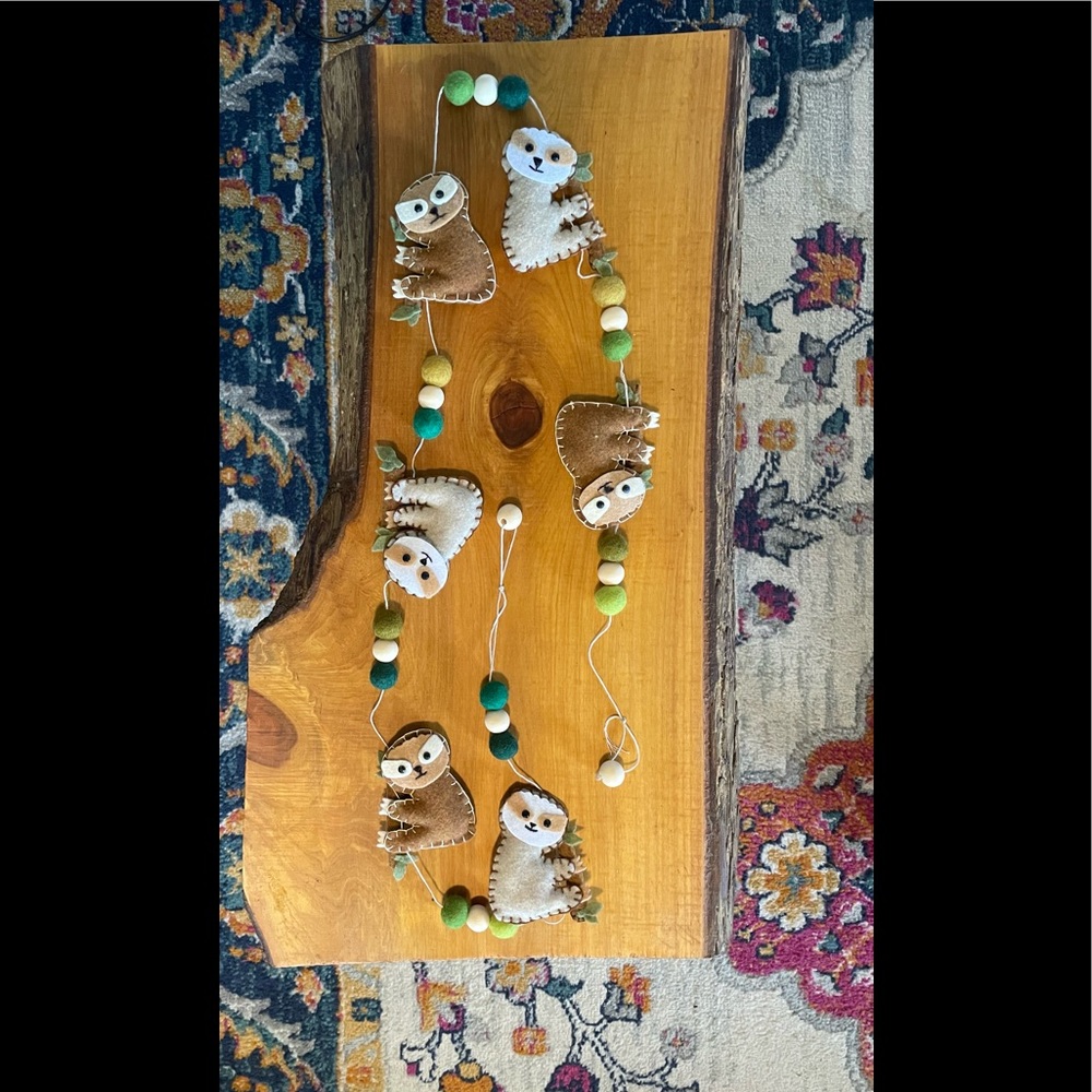 Handmade Sloth Garland, Cute For Nurseries But Fits For Any Occasion.